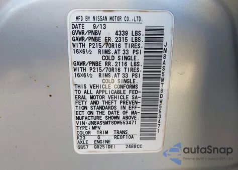 2013 Nissan Rogue S z USA, uszkodzony, nr VIN JN8AS5MT8DW553471